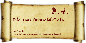 Mónus Anasztázia névjegykártya